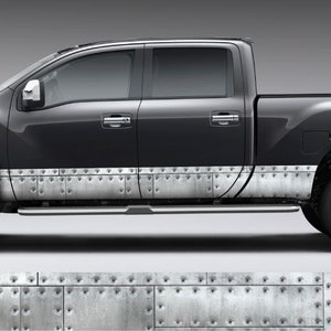 Riveted Metal Distressed Rocker Panel Graphic Decal Wrap Kit Truck SUV ...