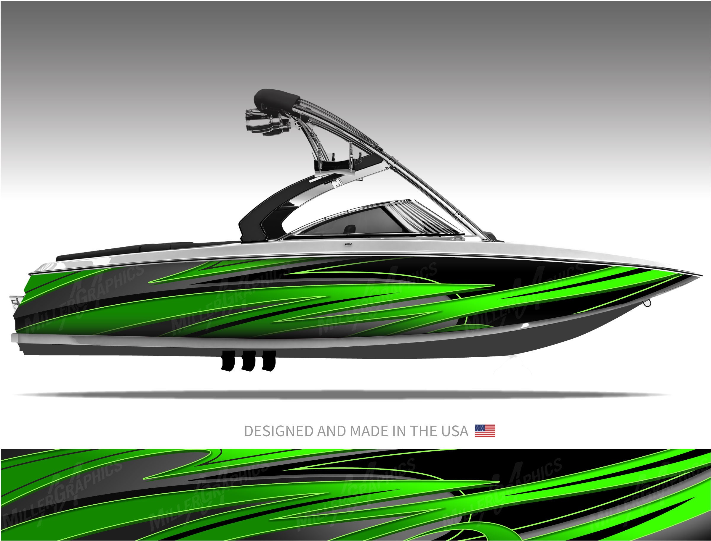 Viper Green Boat Wrap Kit Vinyl Graphic Decal - 15 Sizes Available