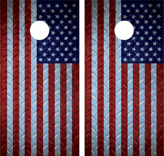 US Stock American Flag Cornhole Board Wrap Laminated Wraps Decals Vinyl Sticker 