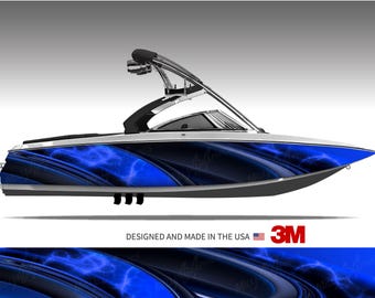 Plasma (Blue) Boat Wrap Kit Vinyl Graphic Decal 3M - 15 Sizes Available