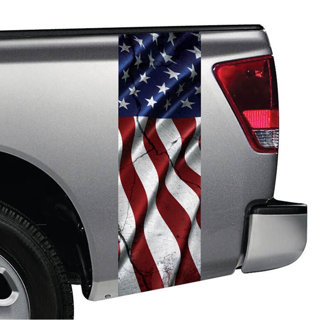 American Flag Cracked Rock Truck Bed Band Stripe Decal Graphic Kit - Etsy