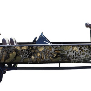 Camo Boat Wrap Kit &quot;Chameleon and Black XD&quot; 3M Cast Vinyl - 15 Sizes Available