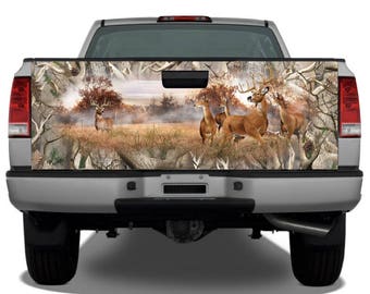Whitetail Buck Scenery Camo Obliteraton Truck Tailgate Wrap Vinyl Graphic Decal