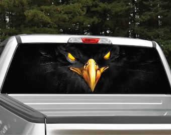 Black Eagle Rear Window Graphic Decal for Truck SUV (Perforated)