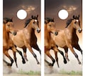 Wild Horses Photo Cornhole Wraps Decals