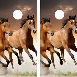 Graphix Express Horse Cornhole Board Wrap – Laminated Vinyl Decals 2ft X 4ft