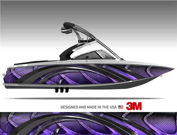 Alien Purple Abstract Diamond Plate Boat Wrap Kit: 3M Vinyl