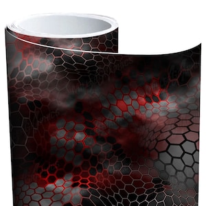 Camo Chameleon &quot;Black and Red&quot; Wrap Vinyl Roll Sheet 3M - Many Sizes Available