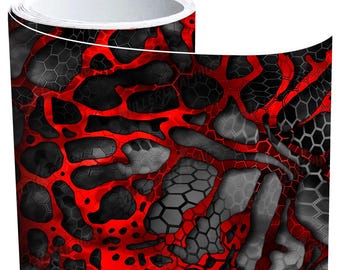 Rollo de vinilo 3M con efecto camuflaje "Chameleon XD2 Negro y Rojo" (Varios tamaños disponibles)