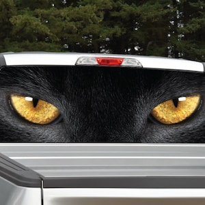 Black Cat Panther Eyes Rear Window Graphic Decal (Perforated)
