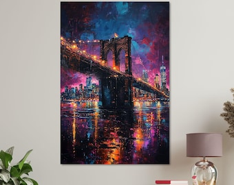 Brooklyn Bridge Canvas Art: New York City Giclee Print