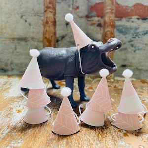 Mini Partyhüte: Pastel Cake Topper Dekorationen - Kindergeburtstag