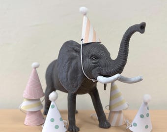 Mini Party Hats for Animals, Cupcakes, Cake Toppers, Pastel Colors (Set of 8)