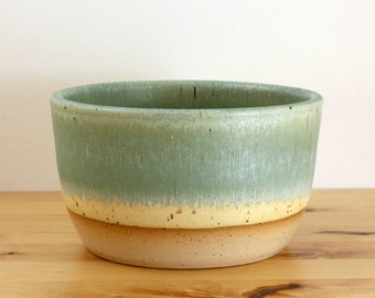 Handmade Ceramic Planter with Drainage Holes - Medium Small - Wheel Thrown Stoneware Flower Pot