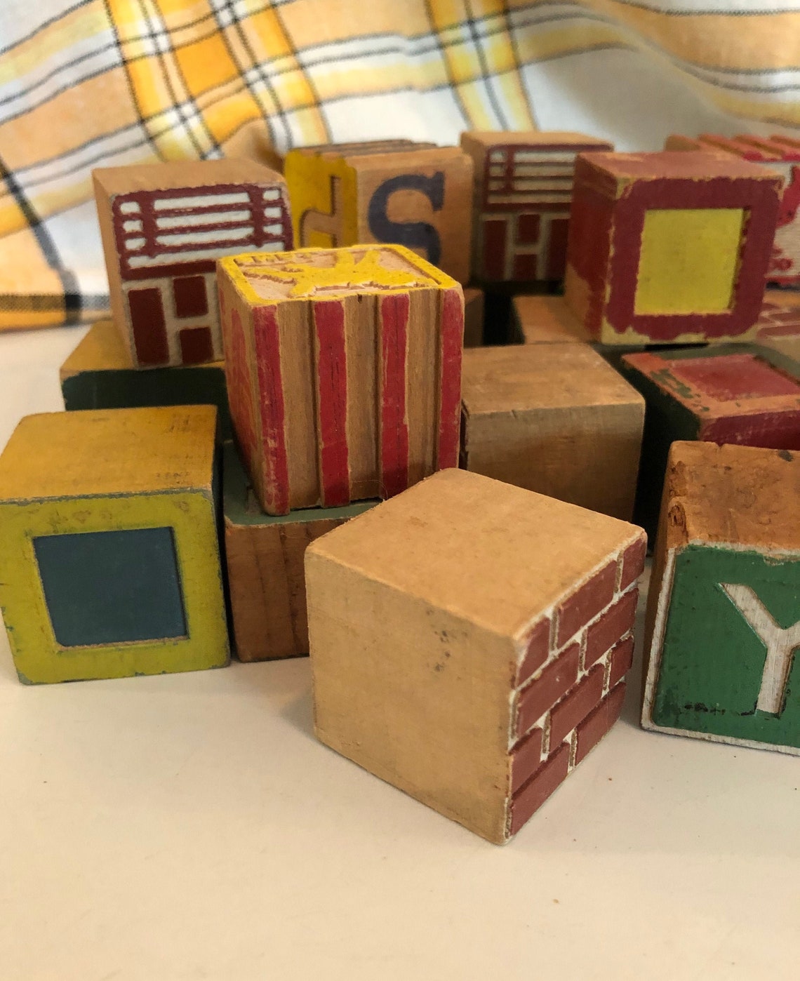 Vintage Children's Blocks / Wooden Children's Blocks / | Etsy