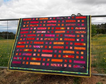 Bushfire quilt pattern (PDF download ) by Leslie Edwards @ Quilting Fabrications