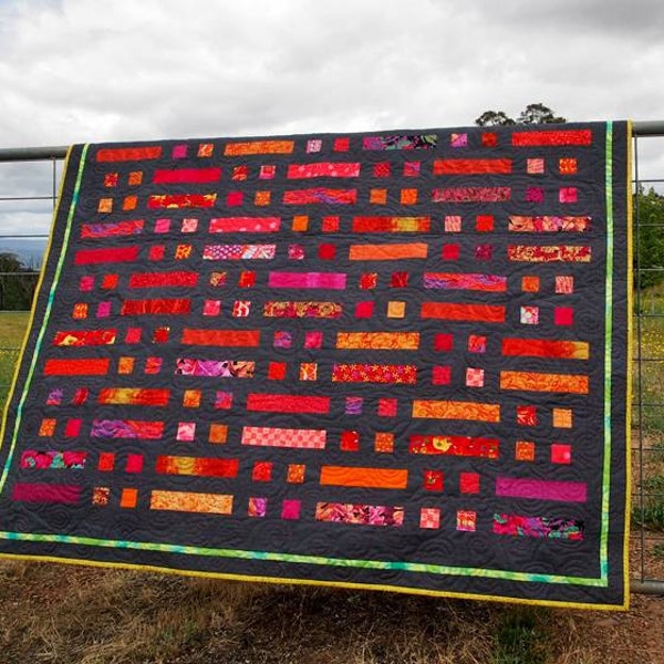 Bushfire quilt pattern (PDF download ) by Leslie Edwards @ Quilting Fabrications