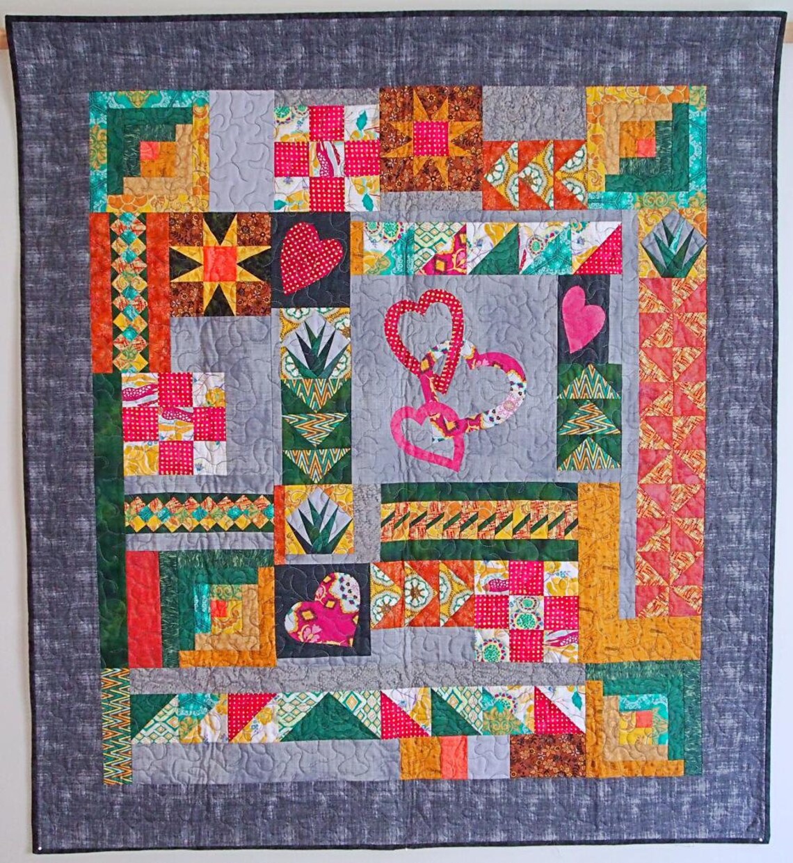 Random Heart Quilt Pattern (PDF Download) by Leslie Edwards @ Quilting ...