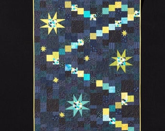 Constellation quilt pattern (PDF download) by Leslie Edwards @ Quilting Fabrications