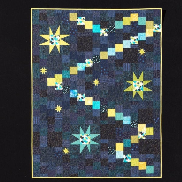 Constellation quilt pattern (PDF download) by Leslie Edwards @ Quilting Fabrications