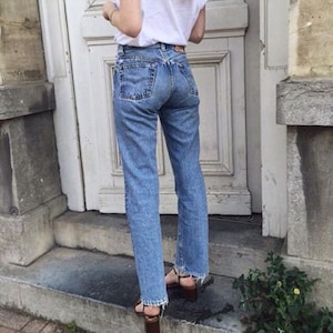 Vintage Levis 501 JEANS 90s High Waist Slim Straight Leg All Sizes 