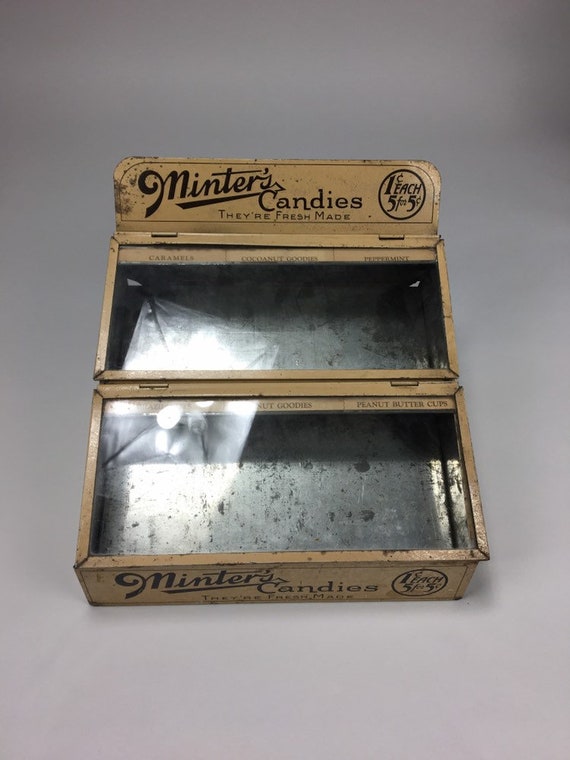 Antique Minter S Candies Countertop Display Case Rare Etsy