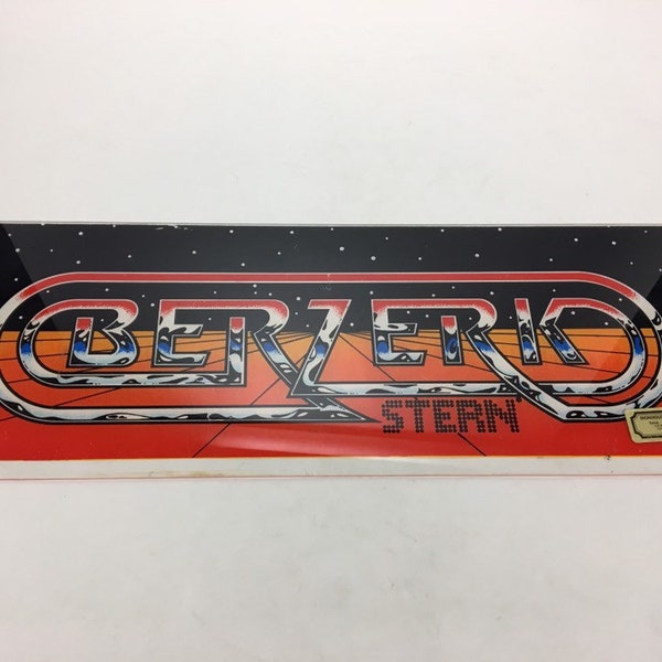 1980's Berzerk Videogame Marquee.  Original.  Plexiglass.