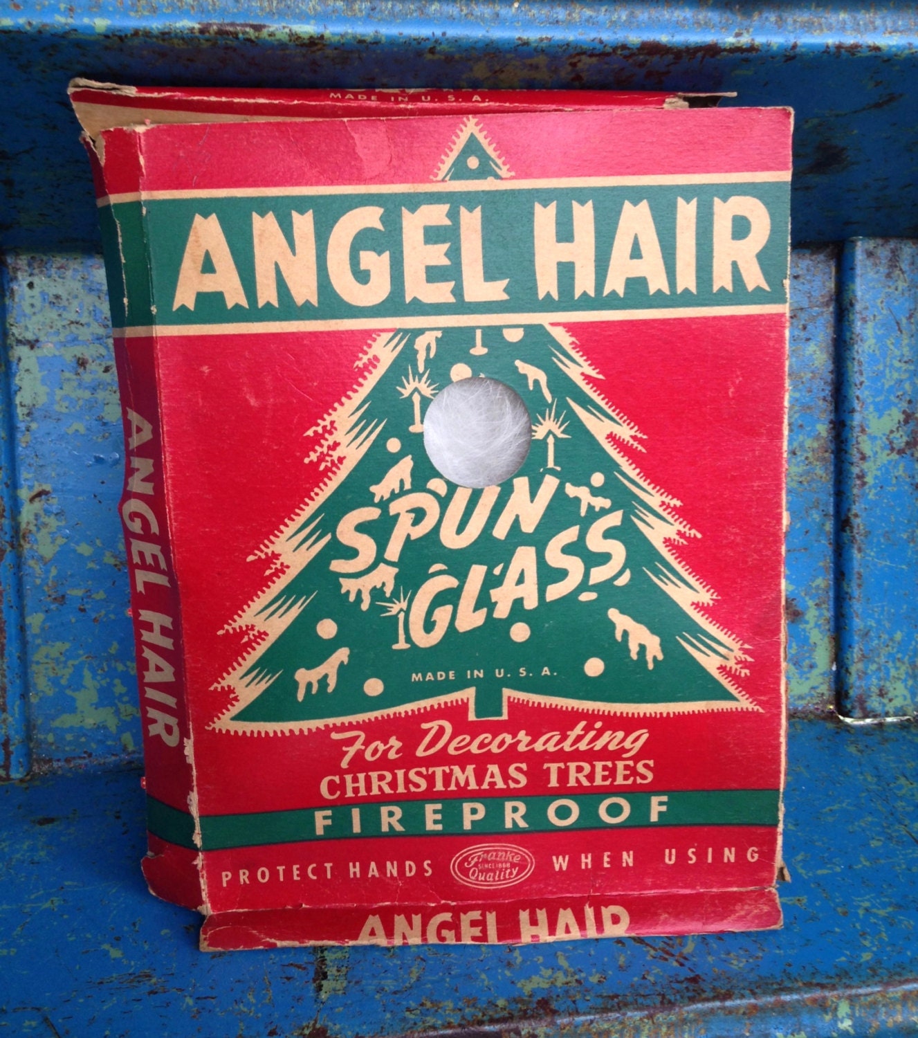 Christmas Tree Angel Hair Spun Glass Tinsel Box Vintage  Etsy