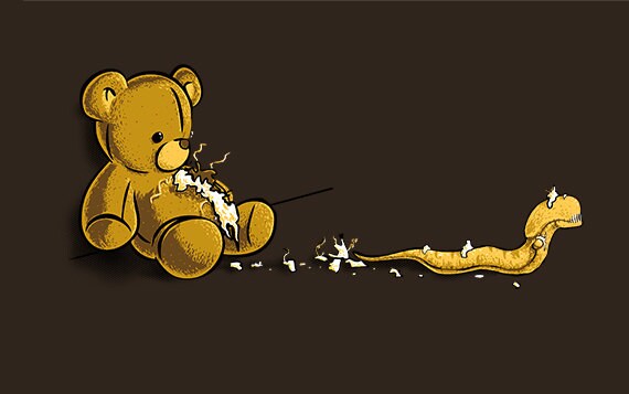 Adoraburst Alien Chestburster Teddy Bear Tshirt 100 Cotton Etsy