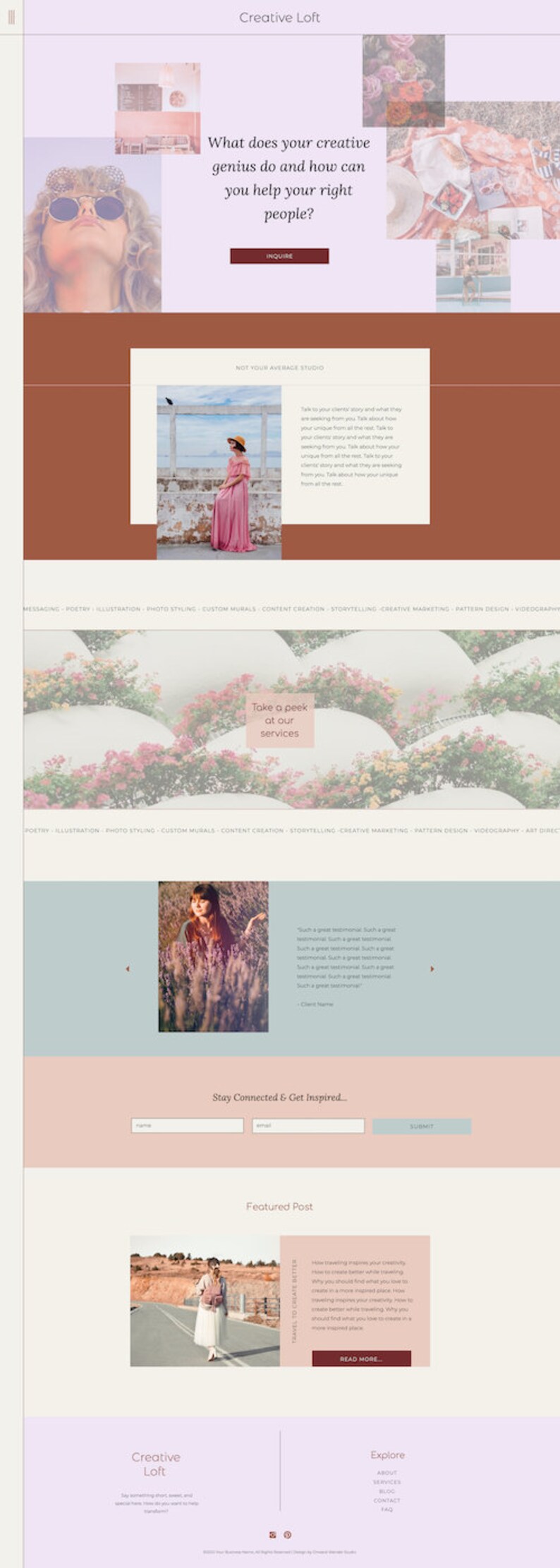 Premade site Template for Designers Photographers site Etsy