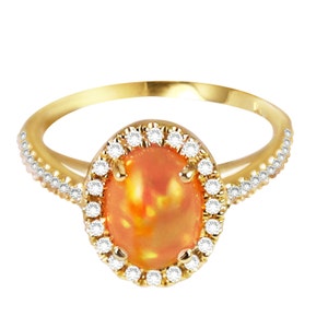 Opal Diamond Ring
