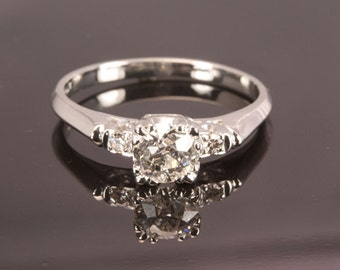 Diamond Engagement Platinum Ring