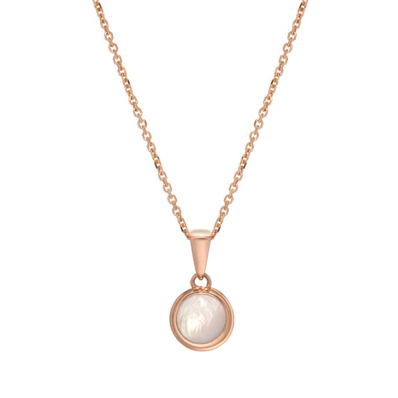 rose gold pink pearl necklace