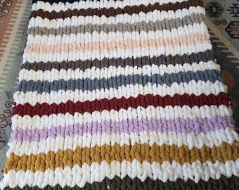 Eras inspired handknit chunky blanket