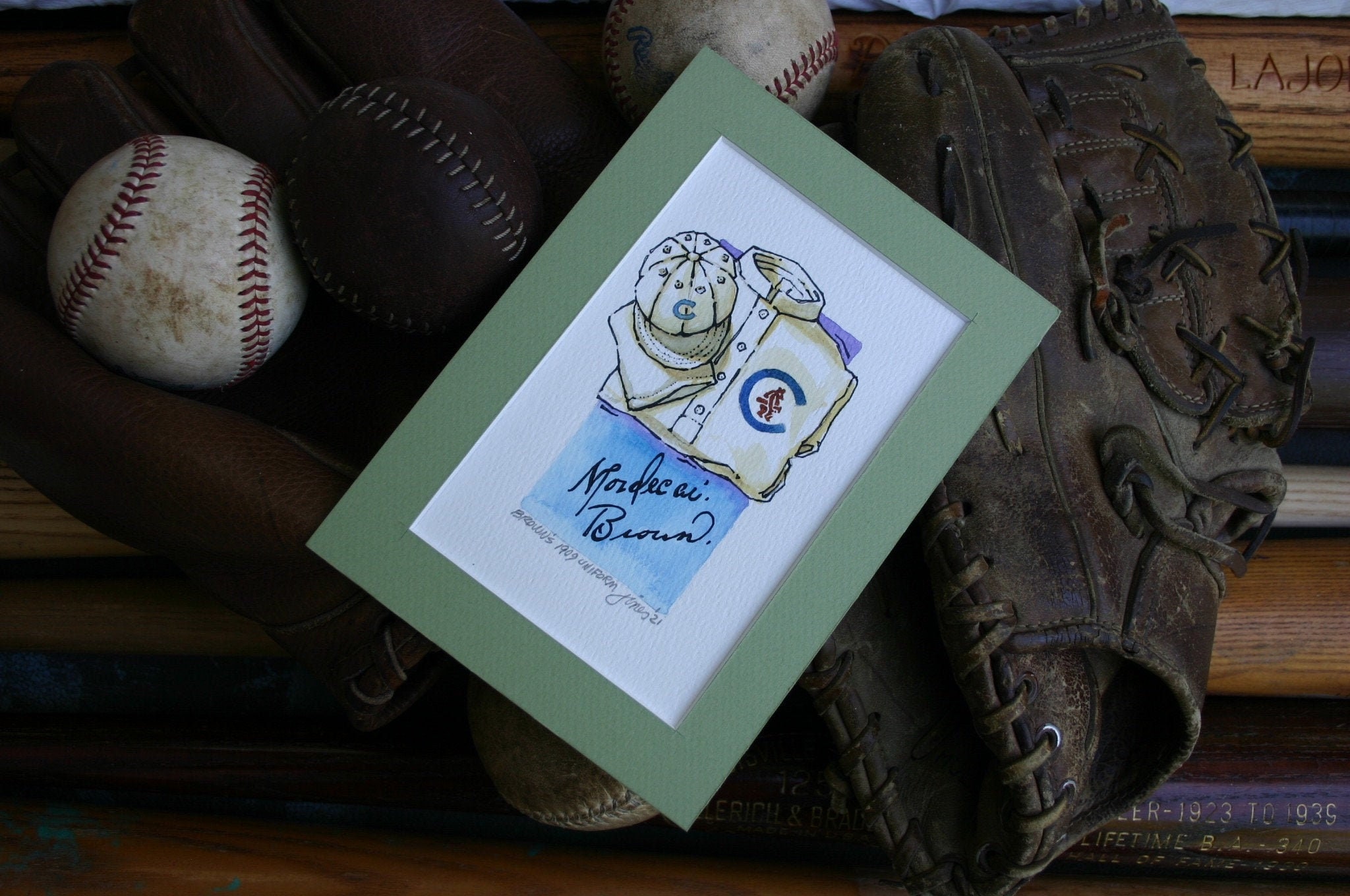 Baseball Card three Finger Brown Etsy UK