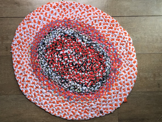 Geflochtener Teppich Boho Boden Teppich Bunten Teppich Etsy