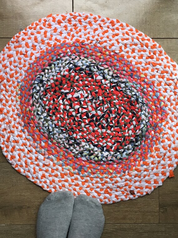 Geflochtener Teppich Boho Boden Teppich Bunten Teppich Etsy
