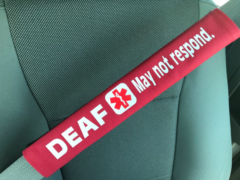 Deaf May Not Respond Medical Alert Seat belt Cover image 4