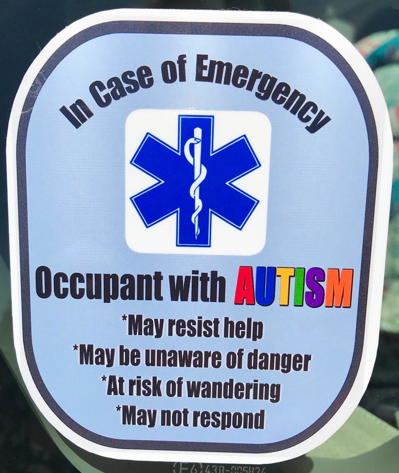 Autistic Occupant Sticker Autsim Car Home Window Decal Weatherproof Fade Resistant - Etsy