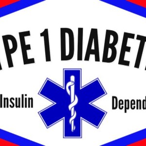 Type 1 Diabetic Stick &#39;N Go Medical Alert Fabric Stickers