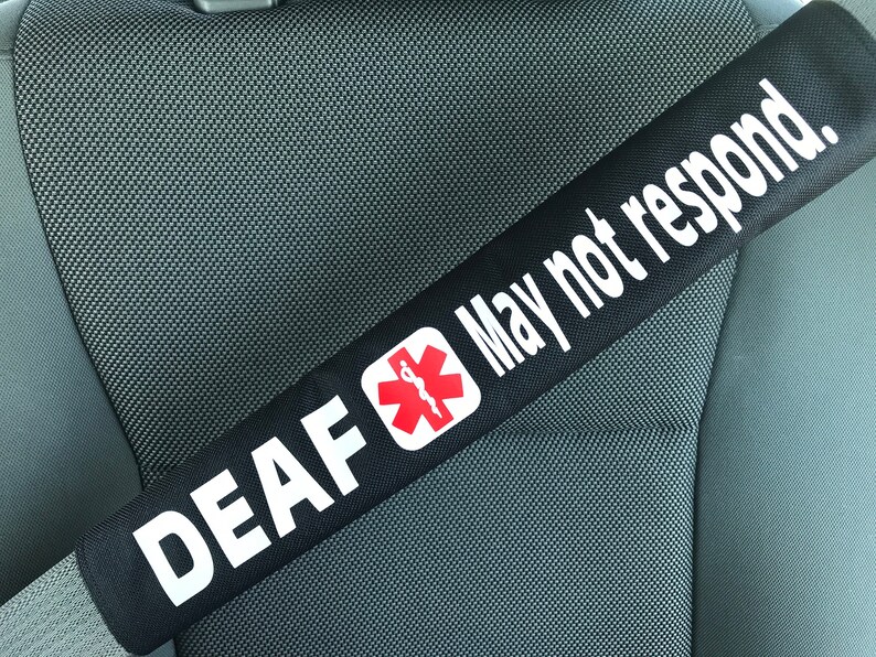 Deaf May Not Respond Medical Alert Seat belt Cover image 2