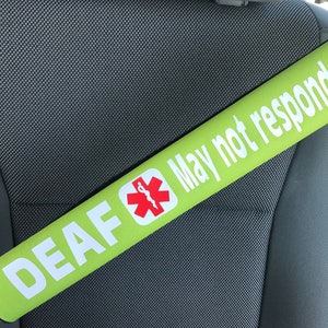 Deaf May Not Respond Medical Alert Seat belt Cover image 6