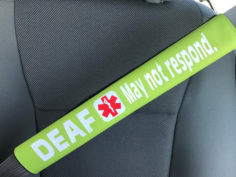 Deaf May Not Respond Medical Alert Seat belt Cover image 6