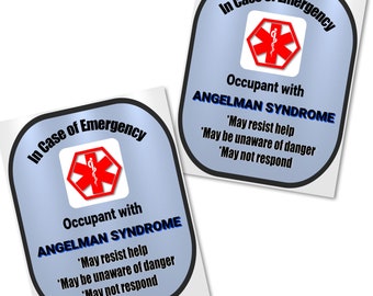 2 Pack Angelman Syndrome Window Decals