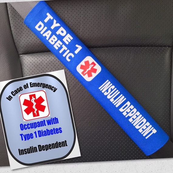 Type 1 Diabetic Safety Set Seat Belt Cover T1D Diabetes Window Decal Set Type 1 Diabetic Safety Set Seat Belt Cover T1D Diabetes Window Decal Set