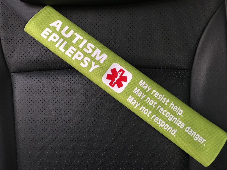 Autism Epilepsy Seatbelt Cover Medical Alert Seatbelt Cover Special Needs Seatbelt Cover image 4