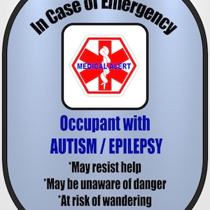 AUTISM/ EPILEPSY Car Home Window Decal Weatherproof Fade Resistant