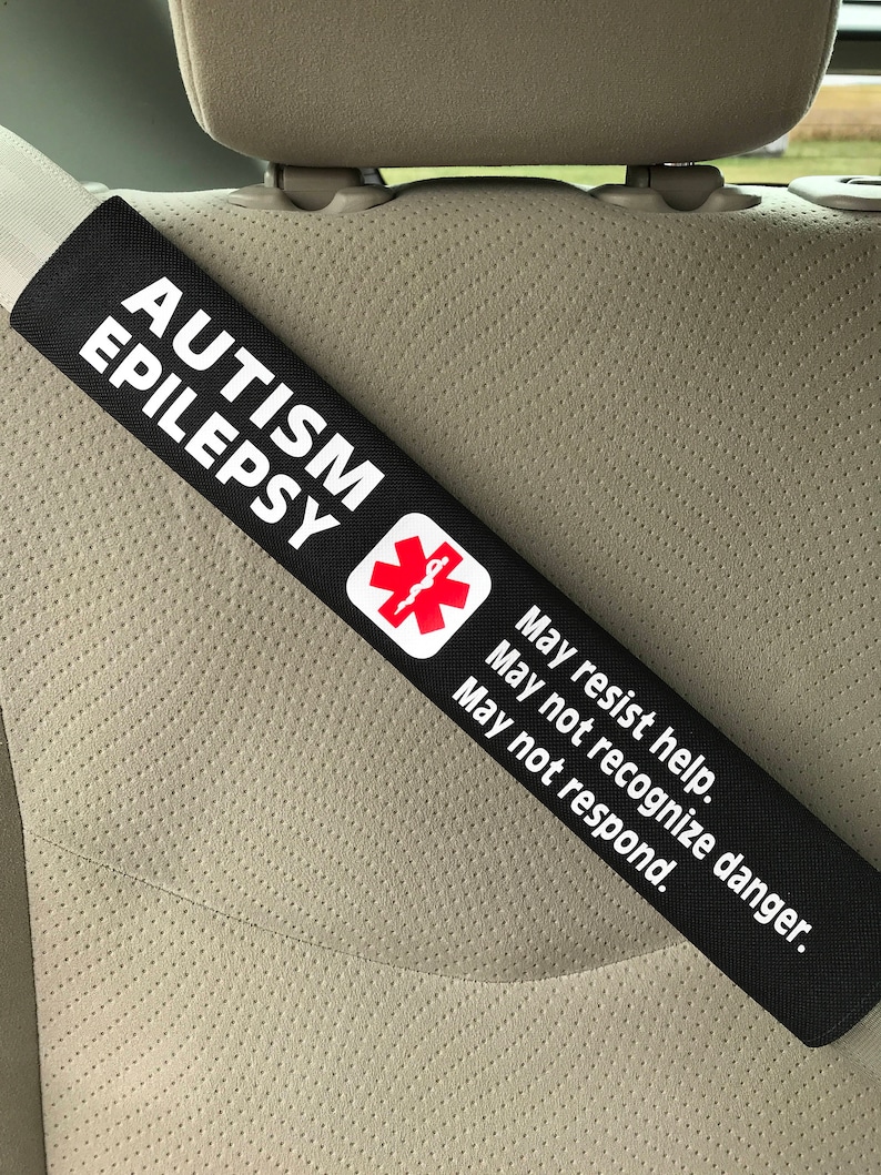 Custom Printed Medical Alert Seatbelt Cover Autism Seat Belt Etsy