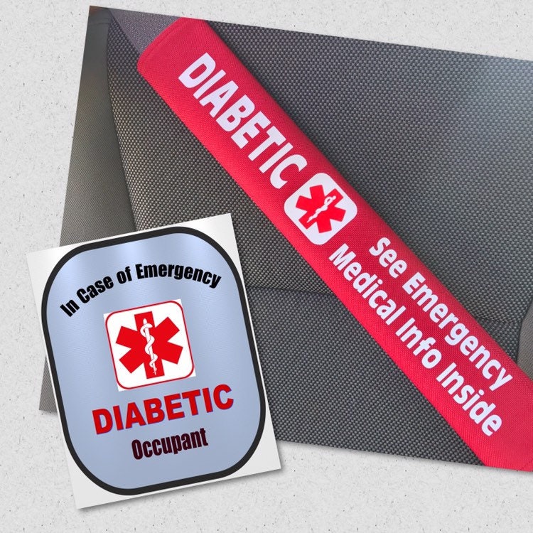 Type 1 Diabetic Safety Set Seat Belt Cover T1D Diabetes Window Decal Set Type 1 Diabetic Safety Set Seat Belt Cover T1D Diabetes Window Decal Set