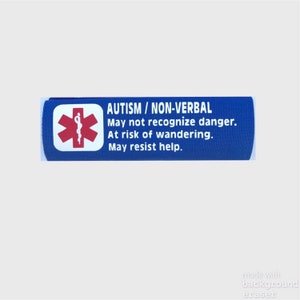 Autism Non-verbal 3 Piece Safety Kit Wristband Seat Belt Cover Window Decal image 4